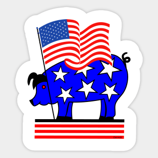 Patriotic Pig Sticker